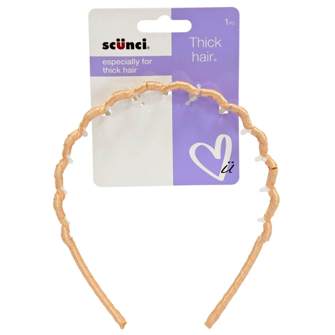 Scunci Headband Thick Hair Alice Band Rose Gold Satin