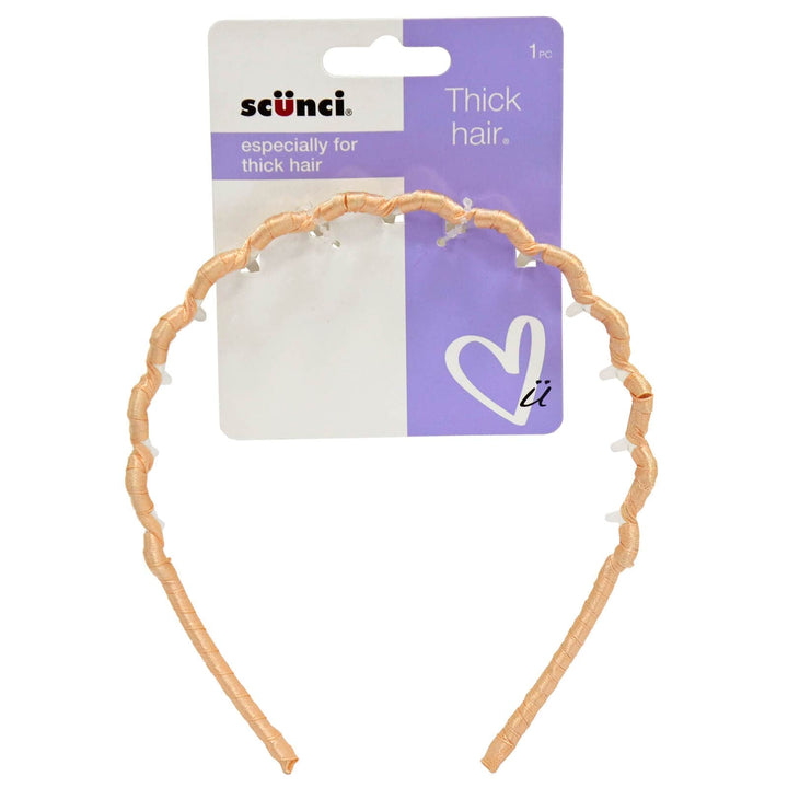 Scunci Headband Thick Hair Alice Band Rose Gold Satin