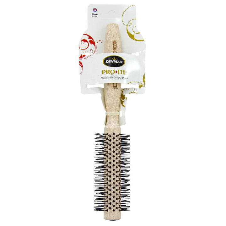 Denman Pro Tip Professional Curling Hair Brush Natural Wood 19mm