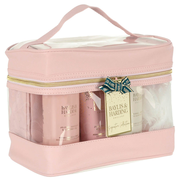 Baylis & Harding Jojoba Vanilla & Almond Pink Travel Bag Set