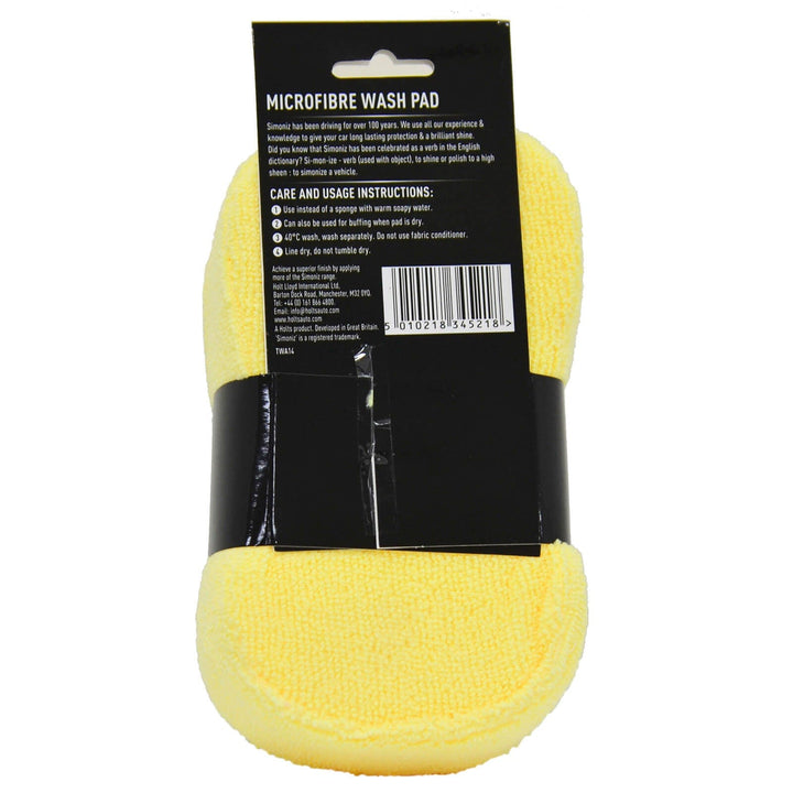 Simoniz Microfibre Wash Pad Car Cleaning Care Buffer 18cm