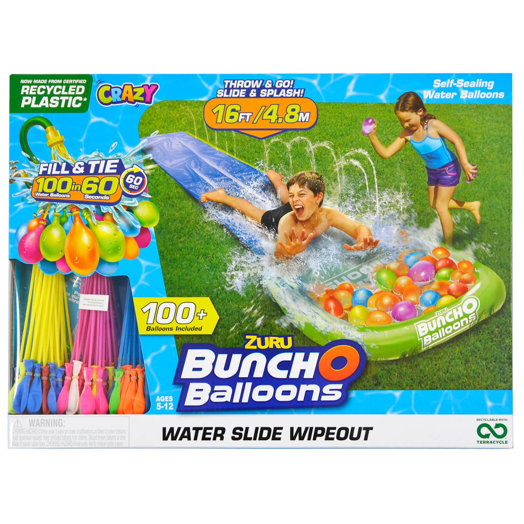 Zuru 4.8m Water Slide Wipeout 100 Water Balloons Outdoor Play