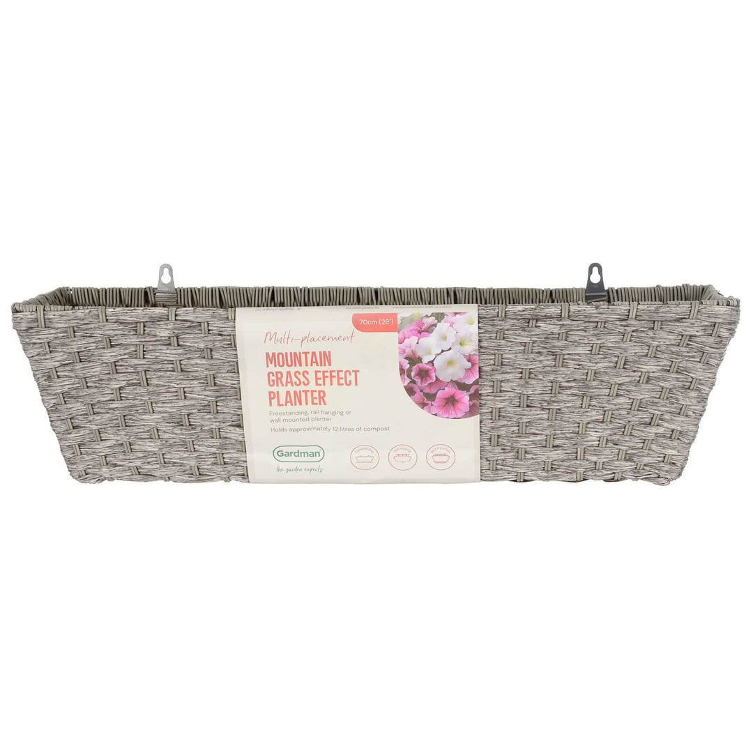 Mountain Grass Effect Grey Planter Basket Multi-Placement