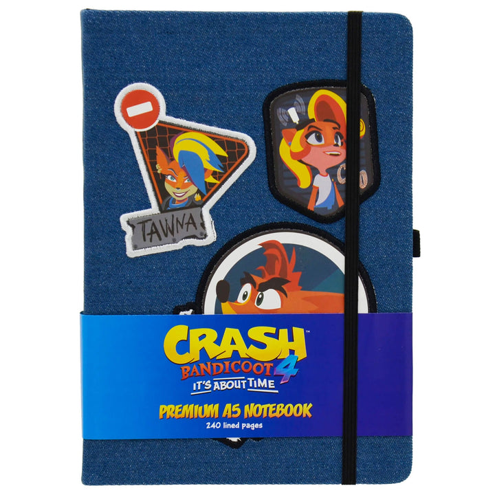 Crash Bandicoot A5 Notebook Denim Cover Hardback 240 Pages