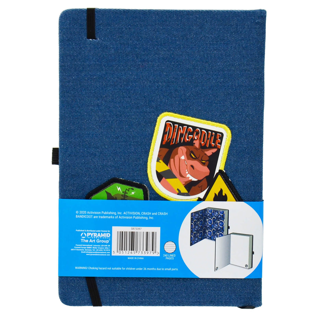 Crash Bandicoot A5 Notebook Denim Cover Hardback 240 Pages