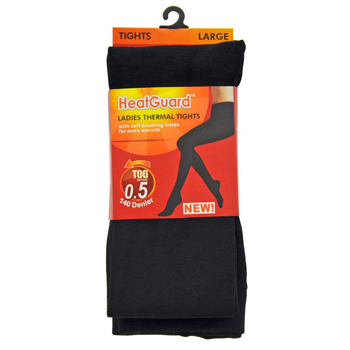 Womens Thermal Tights Black 140 Denier 0.5 TOG HeatGuard L