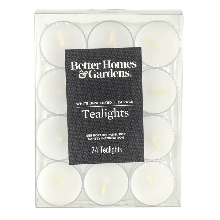 Pack Of 24 Unscented Tealights Candles White Ivory 4cm White