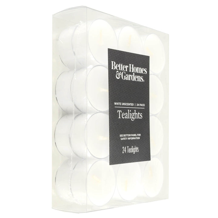 Pack Of 24 Unscented Tealights Candles White Ivory 4cm