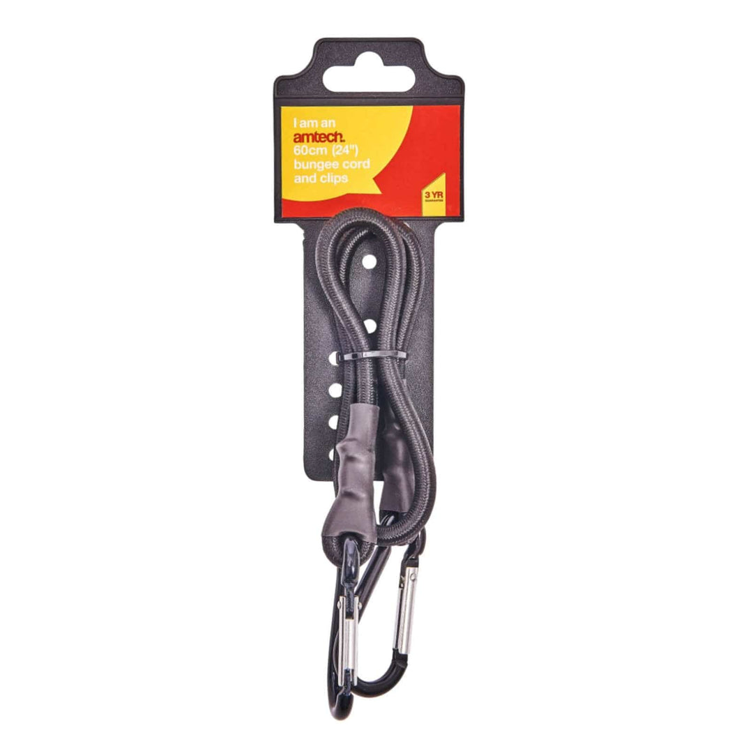 Amtech 24" Heavy Duty Bungee Cord And Clips Set