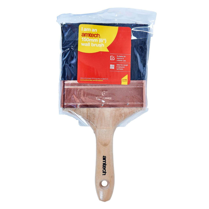 Amtech 6" Wall Paint Brush Interior/Exterior Wooden Handle