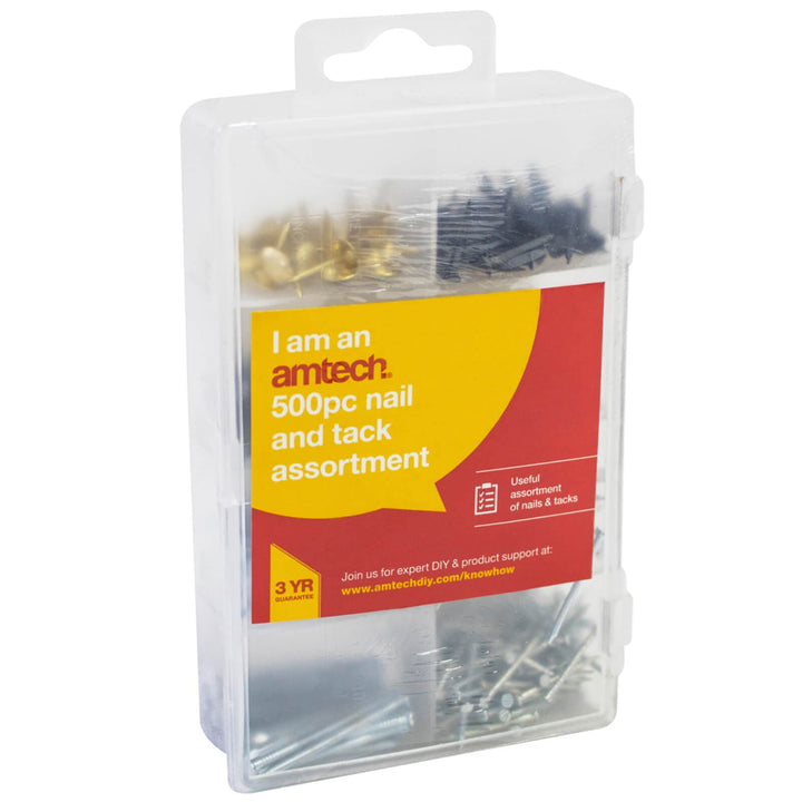 Amtech 500 Piece Nail &amp; Tack Assortment