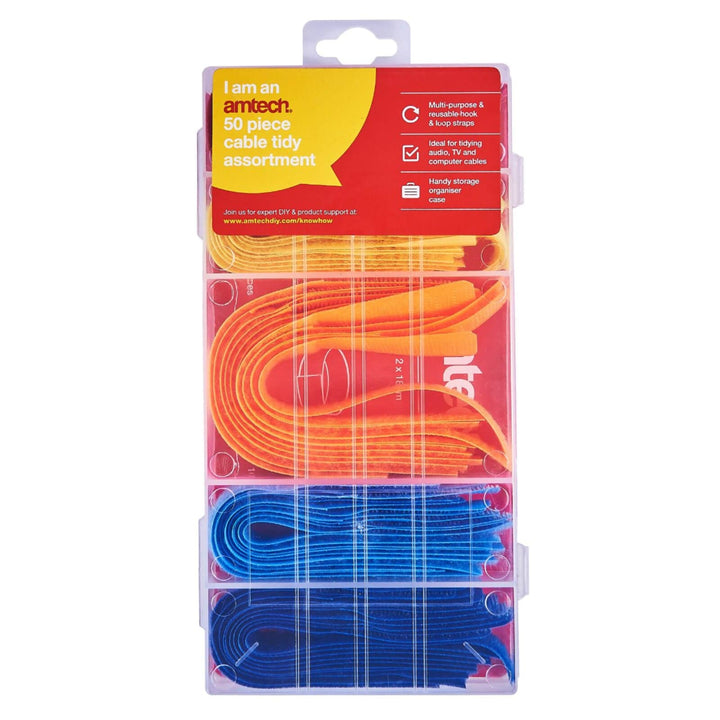 Amtech 50 Piece Cable Tidy Assortment