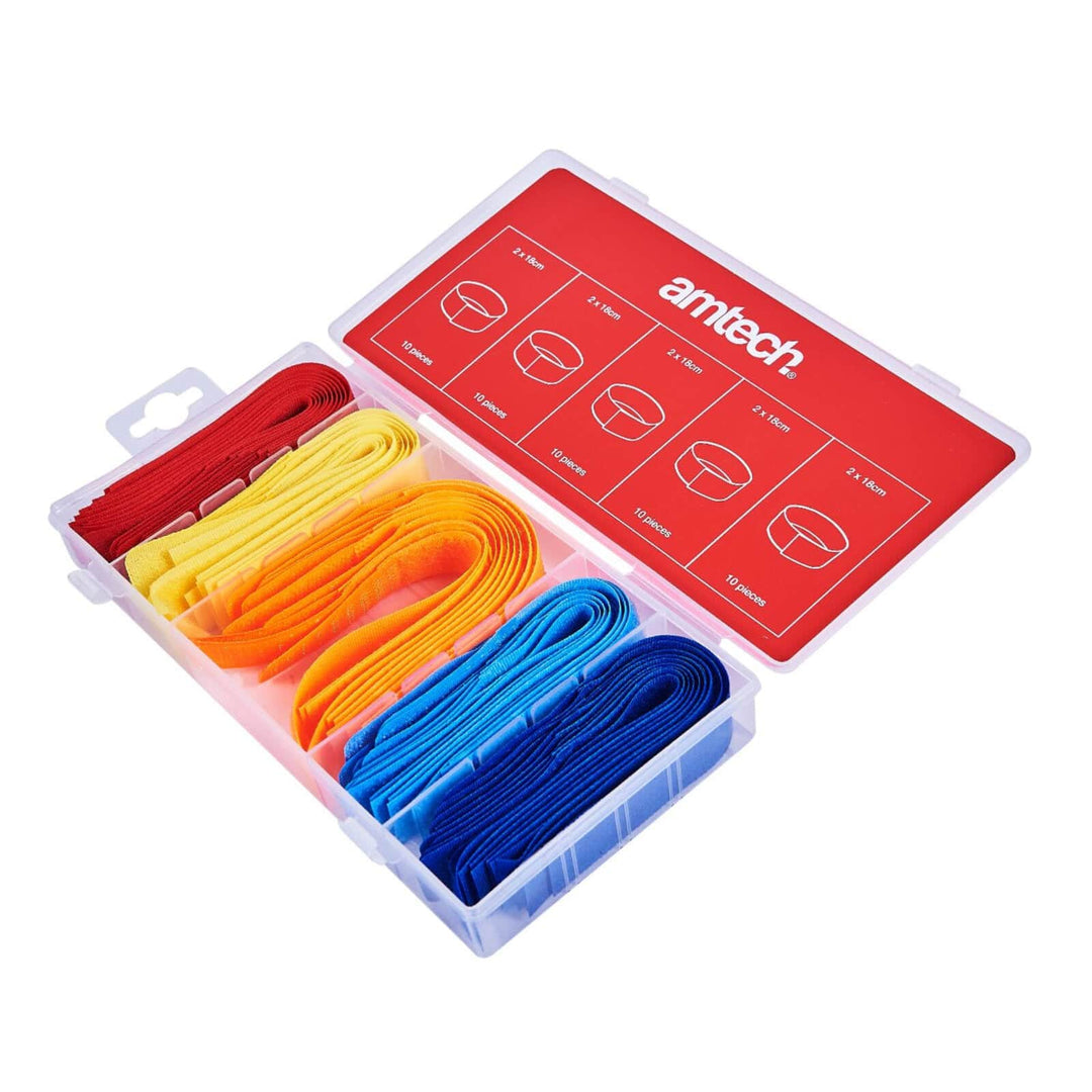 Amtech 50 Piece Cable Tidy Assortment