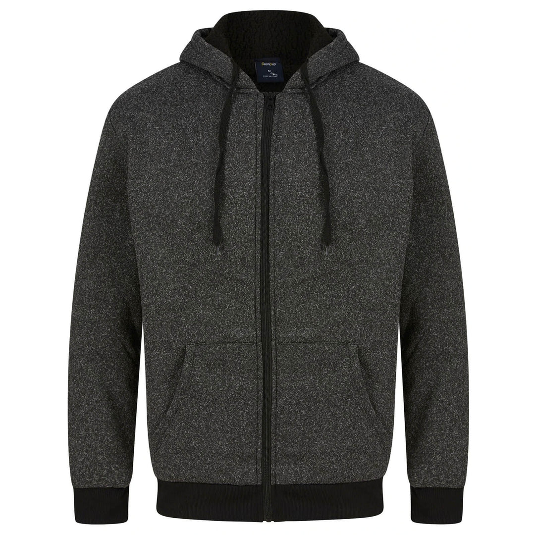 Mens Sherpa Lined Hoodie Full Zip Fleece Jacket Prescott Black / S