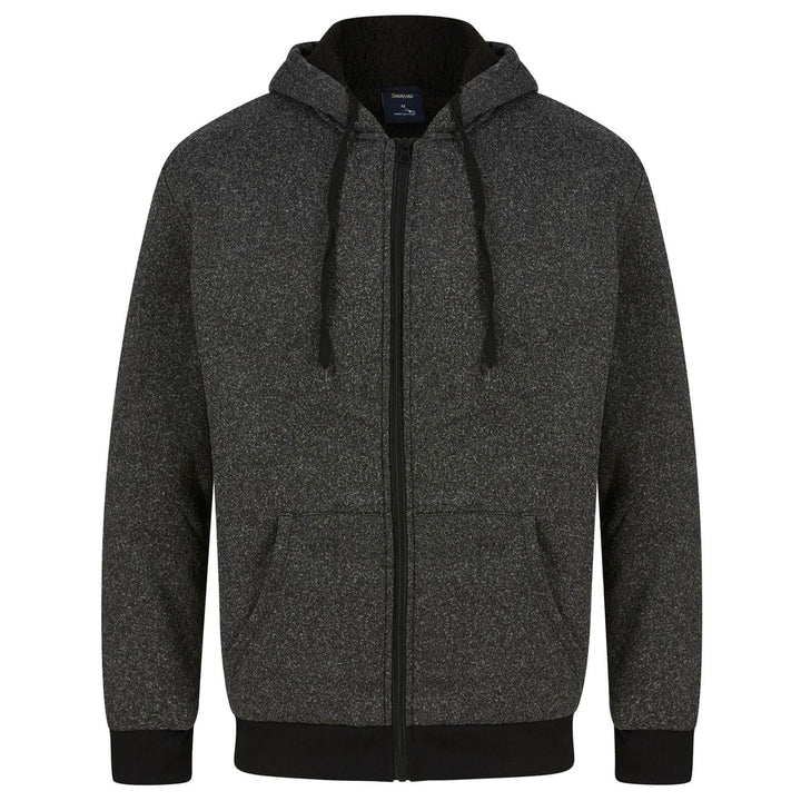 Mens Sherpa Lined Hoodie Full Zip Fleece Jacket Prescott Black / S