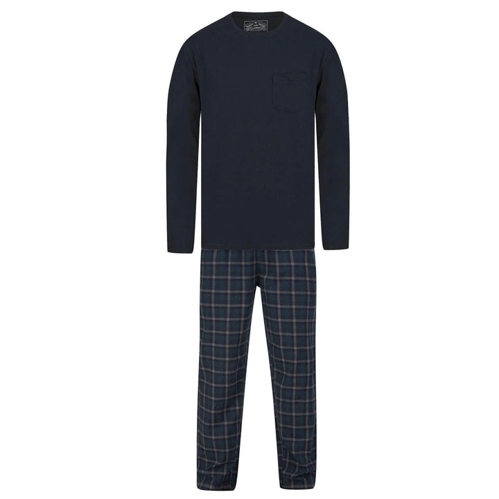 Mens Tokyo Laundry Checked Loungewear Pyjama Set Navy / S