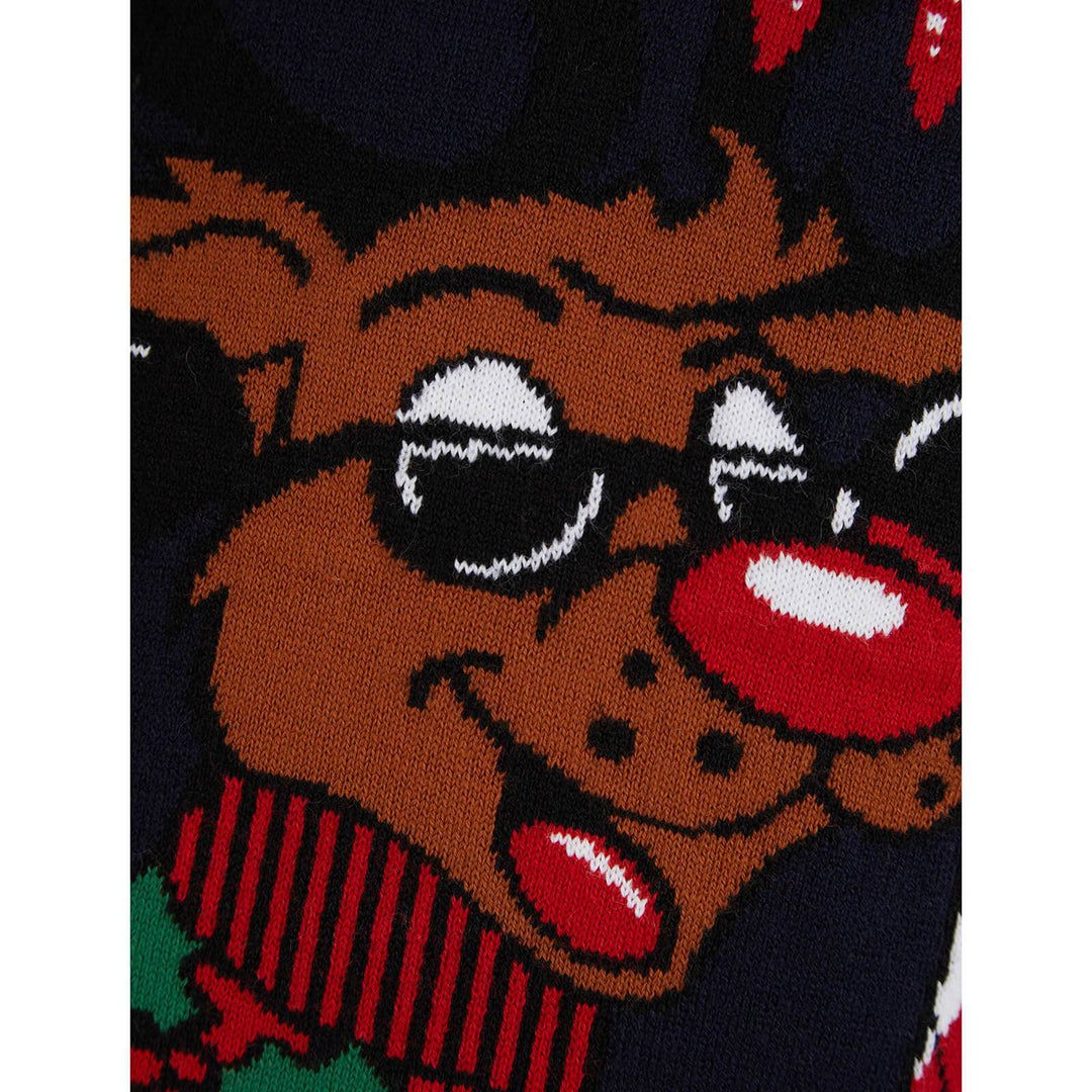 Kids Reindeer Christmas Jumper Cool Sunglasses Rudolph