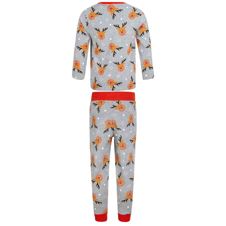 Kids Boys Christmas Pyjama Set Rudolph Print Navy Grey