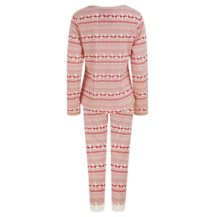 Womens Christmas Pyjama Set Reindeer Fairisle Print