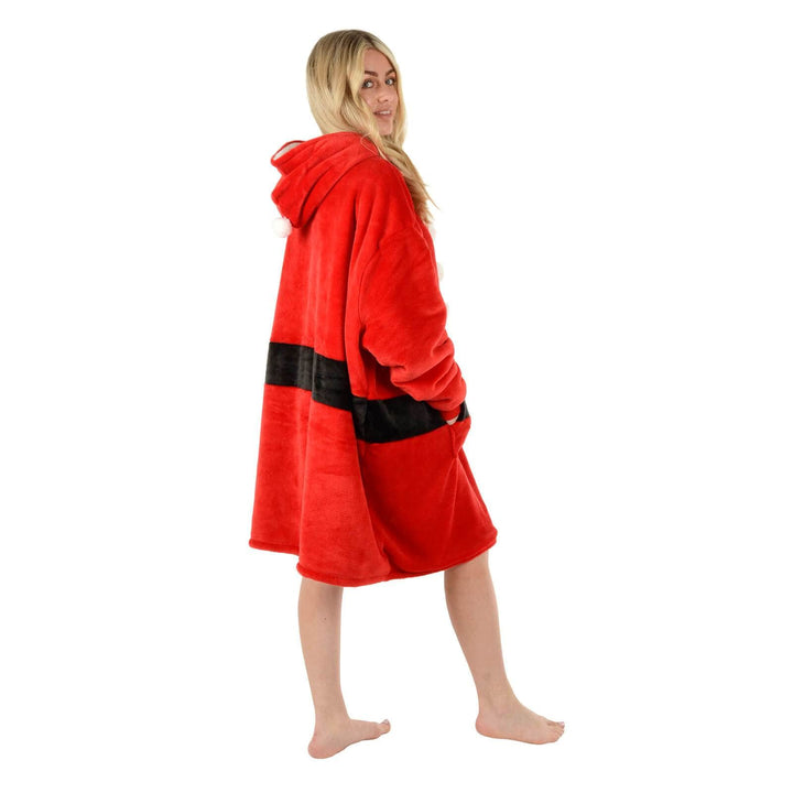 Adults Christmas Hoodie Blanket Unisex Oversized Fleece Top