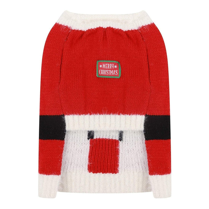 Dog Christmas Jumper Knitted Santa Claus Coat Jacket One Size