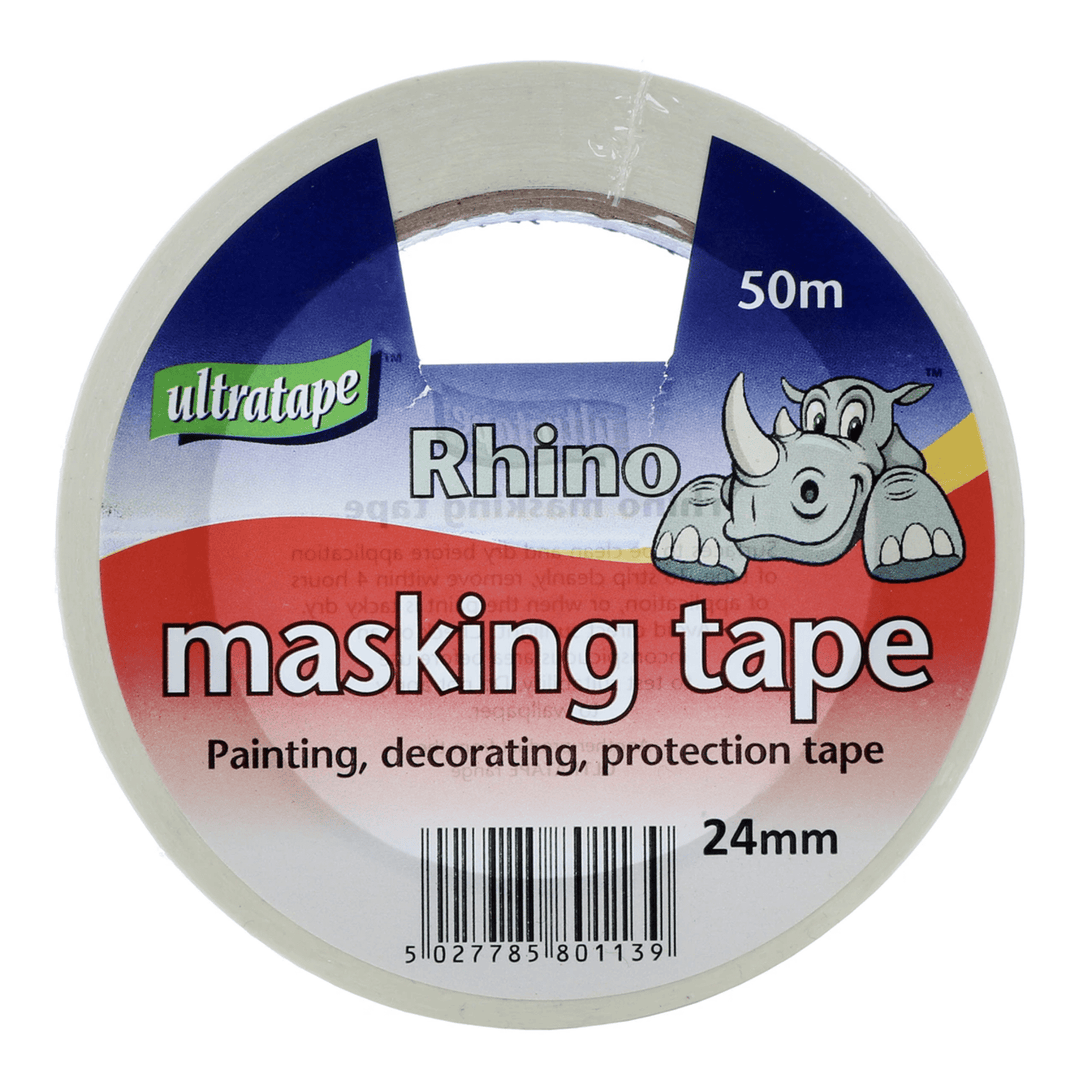 Ultratape Rhino 50m Masking Tape For Painting & Decorating 24mm