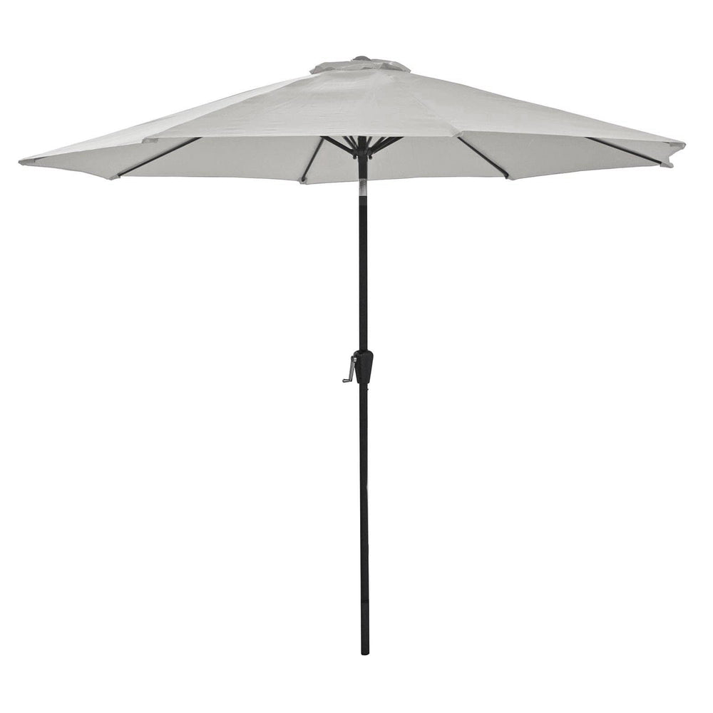 3m Round Parasol Crank Tilt Garden Patio Shade Umbrella Silver