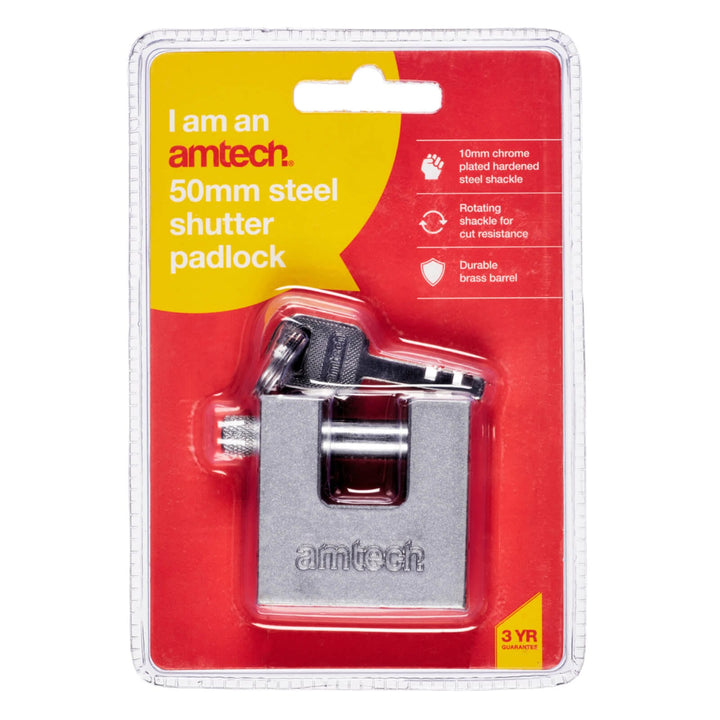 Amtech Steel Shutter Padlock 50mm 70mm