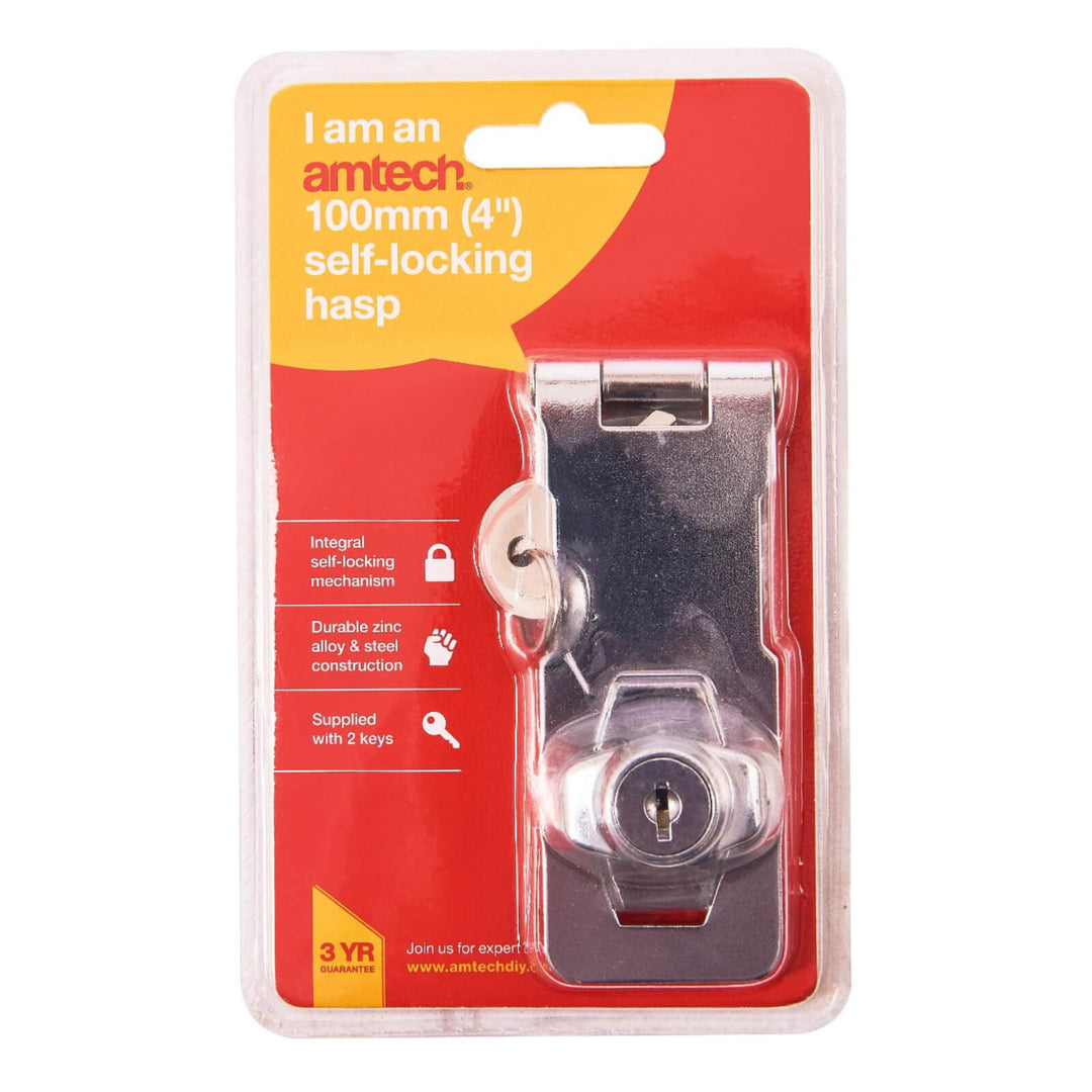 Amtech Self Locking Hasp 75mm 100mm