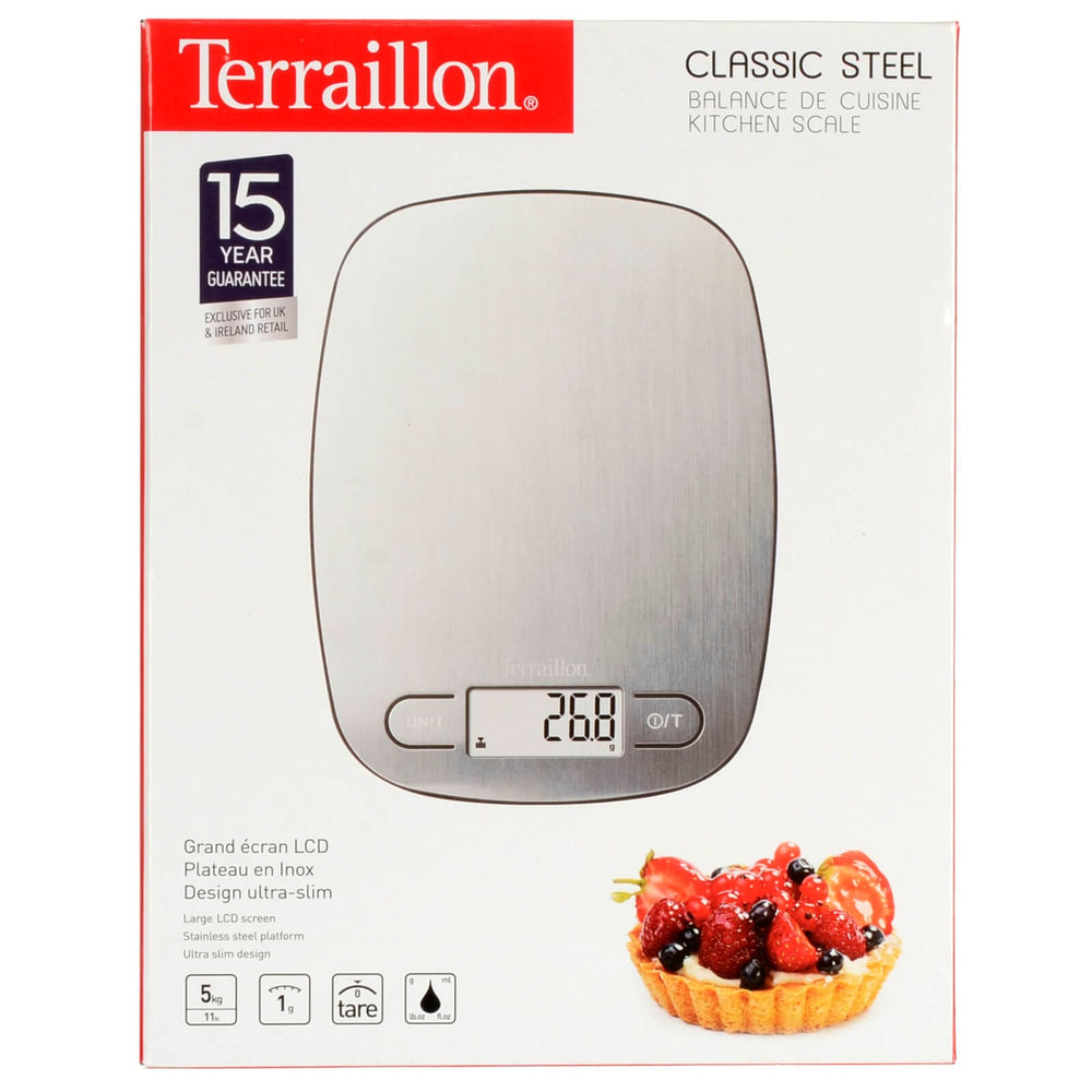 Terraillon Kitchen Scales Classic Steel Digital Ultra Slim 5kg