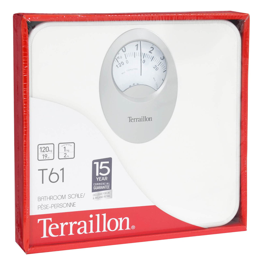 Terraillon Bathroom Scales T61 Magnified Dial Display 120kg