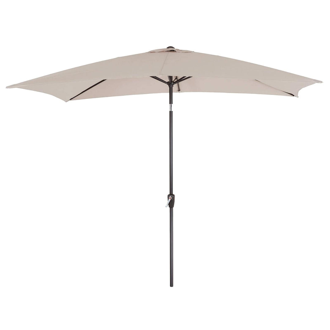 3m x 2m Rectangle Parasol Crank Tilt Garden Patio Umbrella Taupe