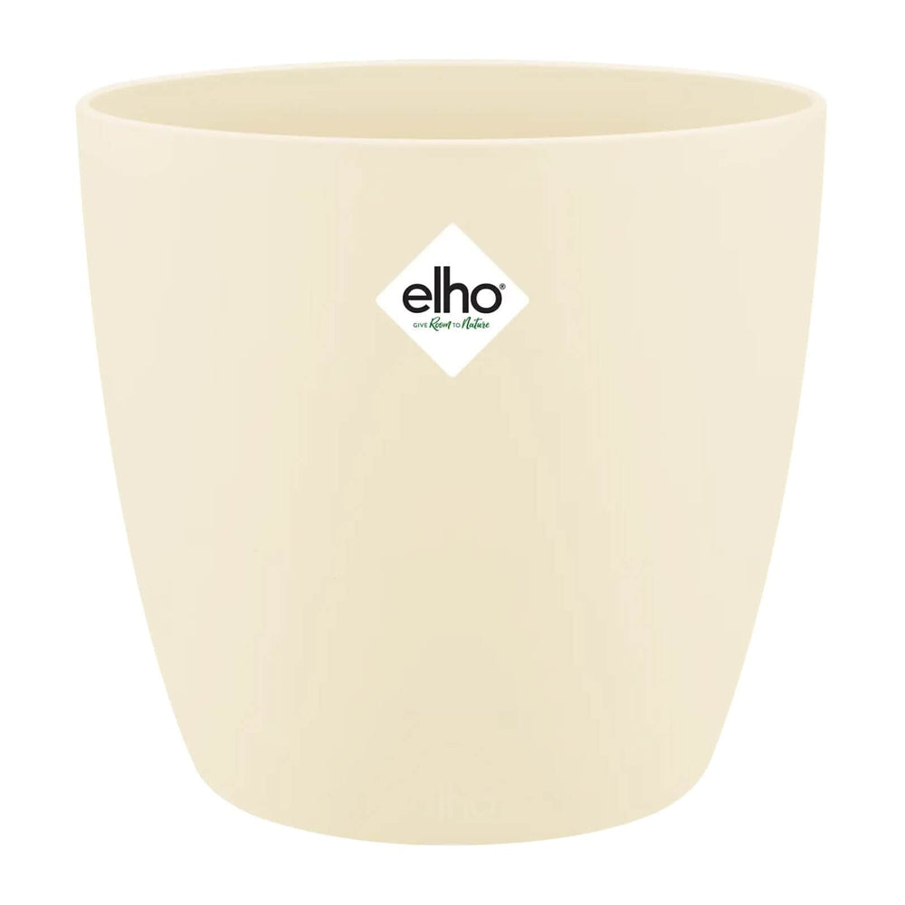 Elho Brussels Plastic Plant Pot Indoor Durable 100% Recyclable Cream / 16cm