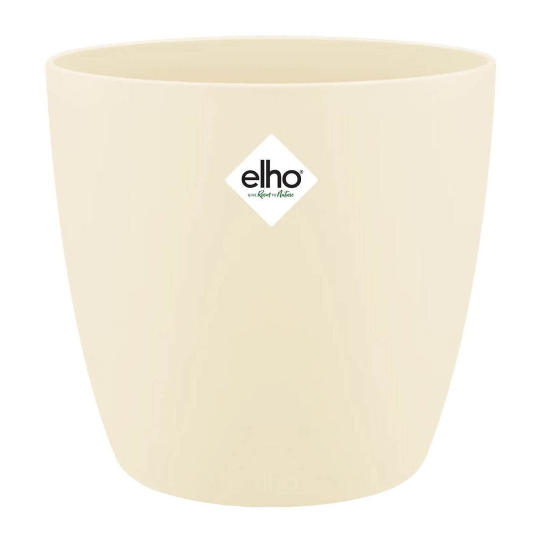 Elho Brussels Plastic Plant Pot Indoor Durable 100% Recyclable Cream / 16cm