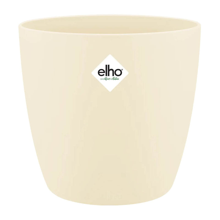 Elho Brussels Plastic Plant Pot Indoor Durable 100% Recyclable Cream / 16cm