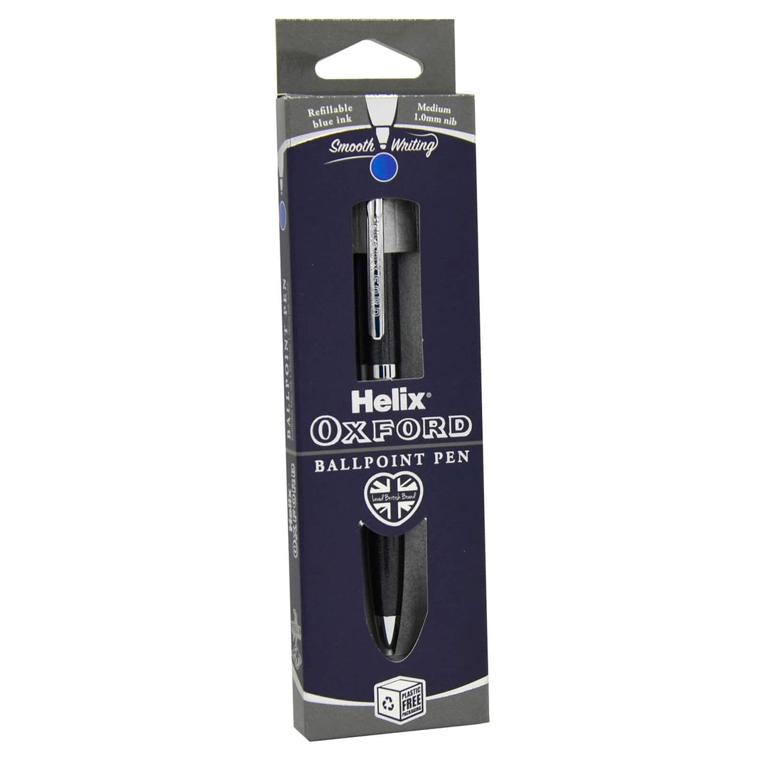 Ballpoint Pen Helix Oxford Smooth Writing Refillable Blue Ink Graphite