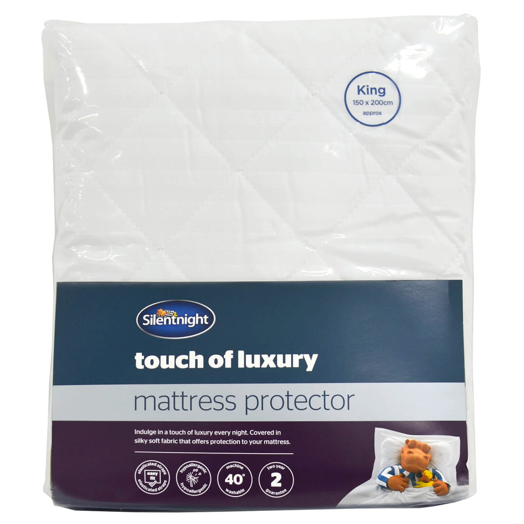 Silentnight Touch of Luxury Mattress Protector Easy Fit White King