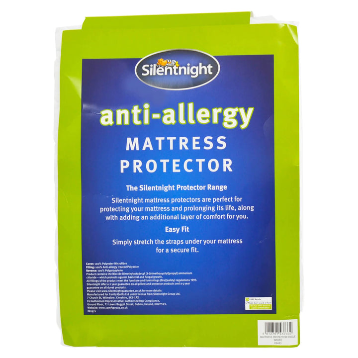 Silentnight Anti Allergy Mattress Protector Easy Fit Straps