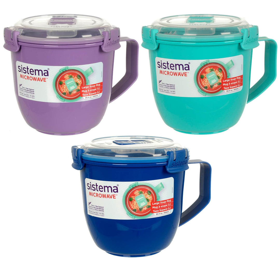 Sistema Microwave Large Soup Mug Noodles Home Office 900ml