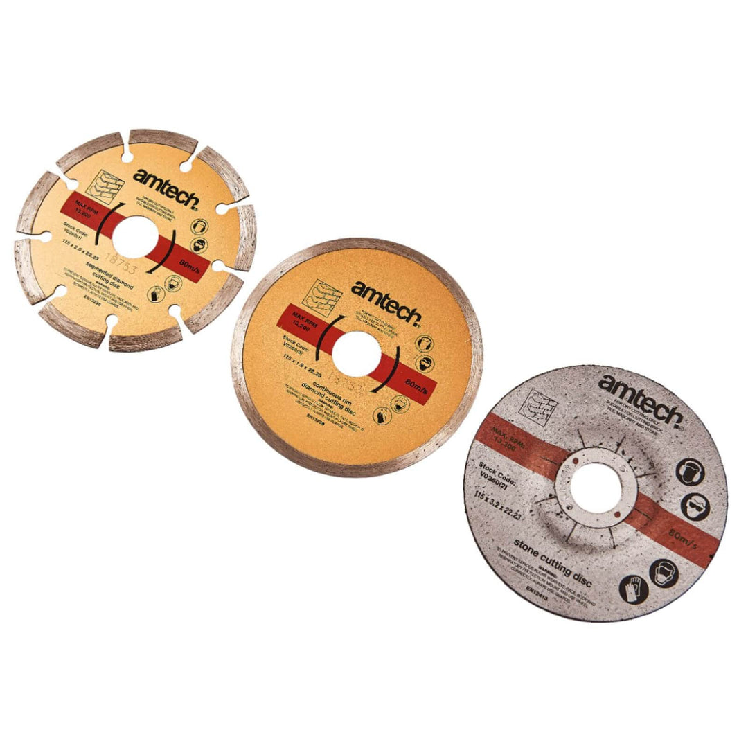 Amtech 3 Piece Stone Cutting Blade Set