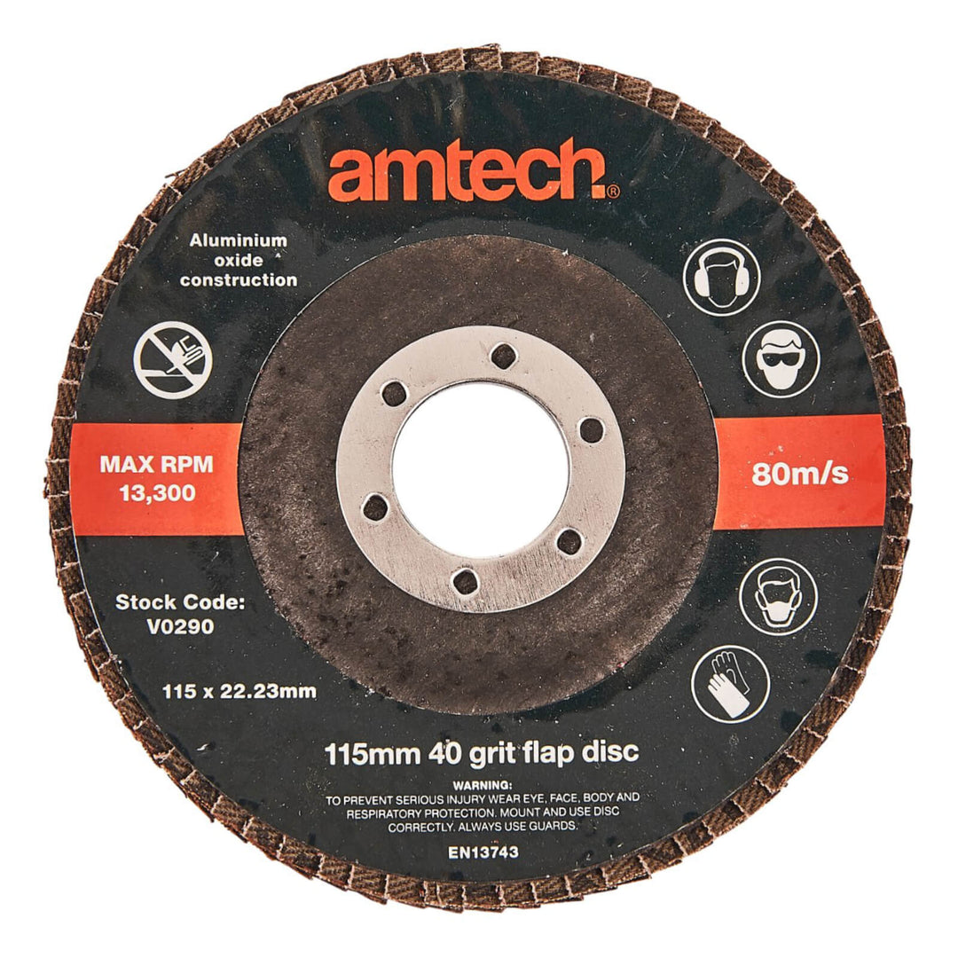 Amtech 115mm 40 Grit Flap Disc