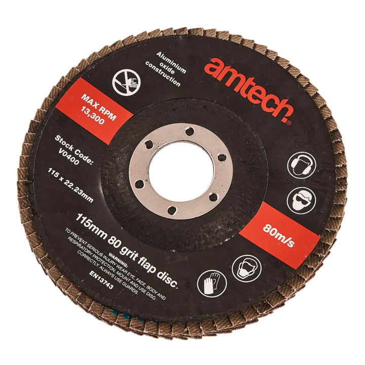 Amtech 115mm Flap Disc 60 Grit 80 Grit