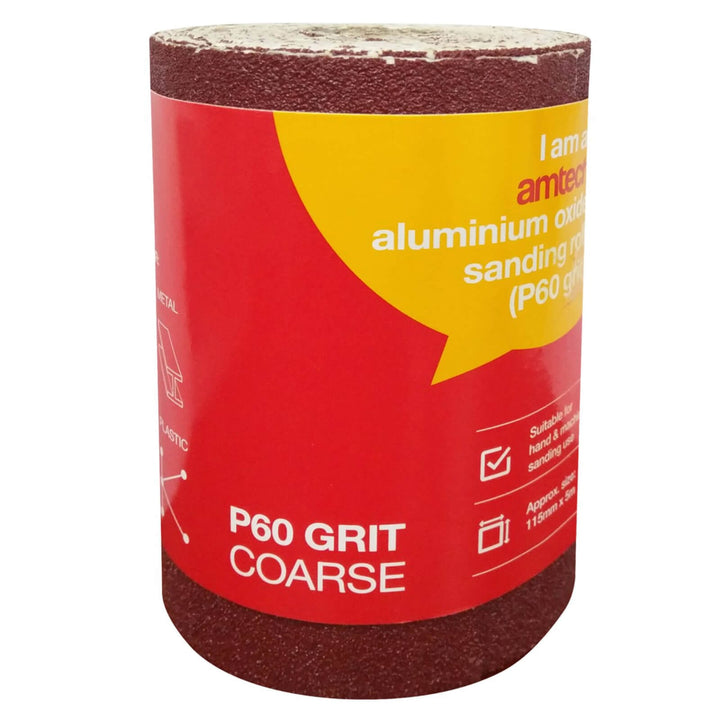 Amtech Aluminium Oxide Sanding Roll 115mmx5m P60 Grit