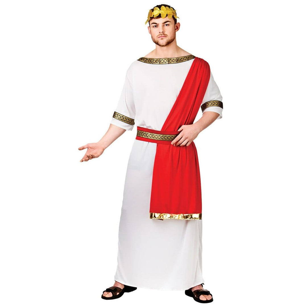 Mens Roman Emperor Caesar Toga Fancy Dress Halloween Costume L