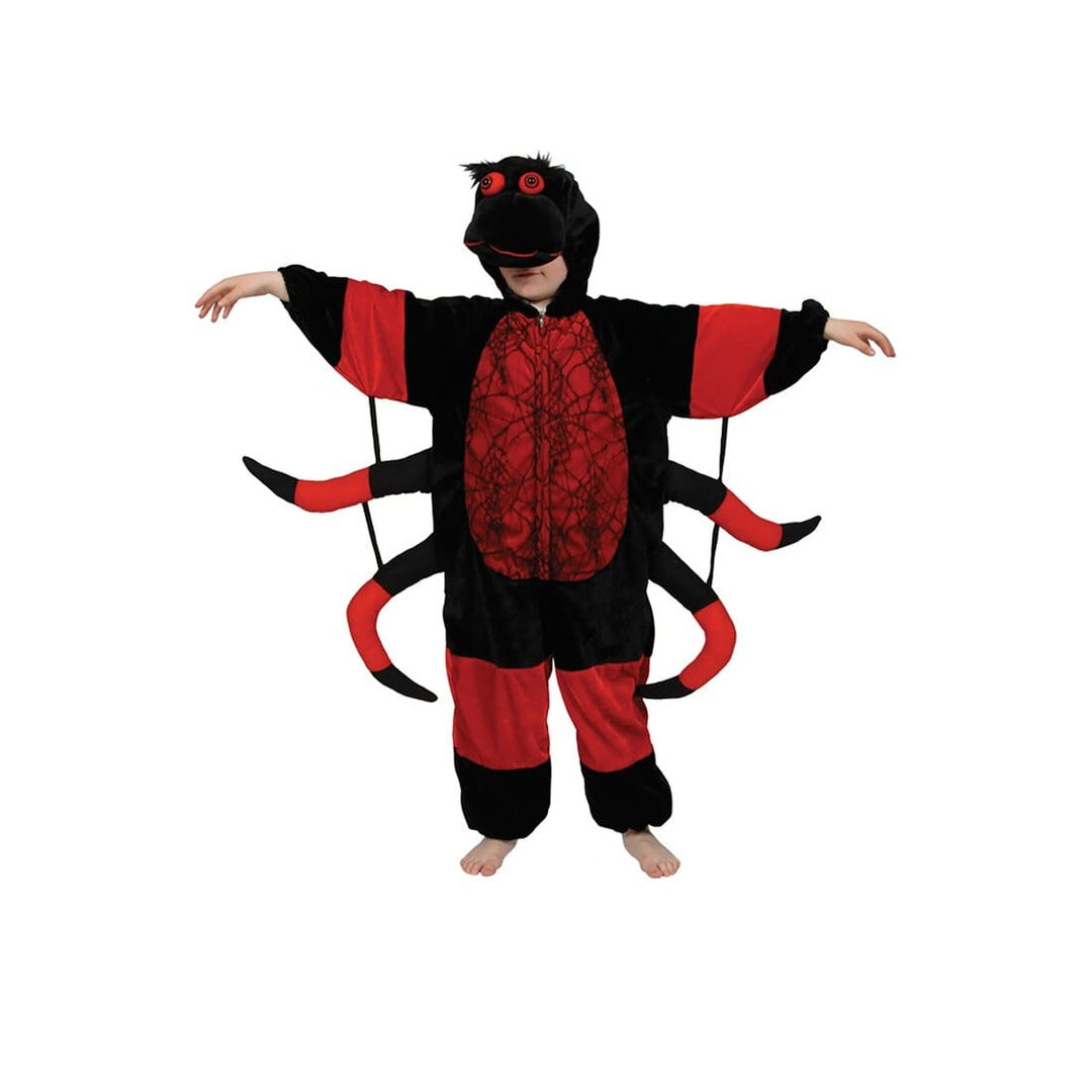 Kids Black Red Spider Fancy Dress Halloween Party Outfit Costume Party L (7-8 years)