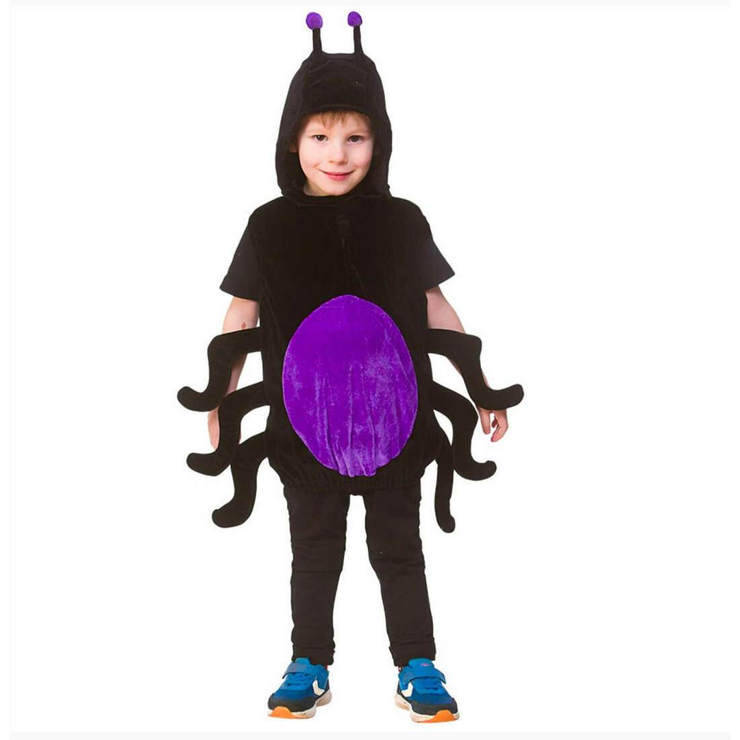 Childs Spider Hooded Tabard Halloween Fancy Dress