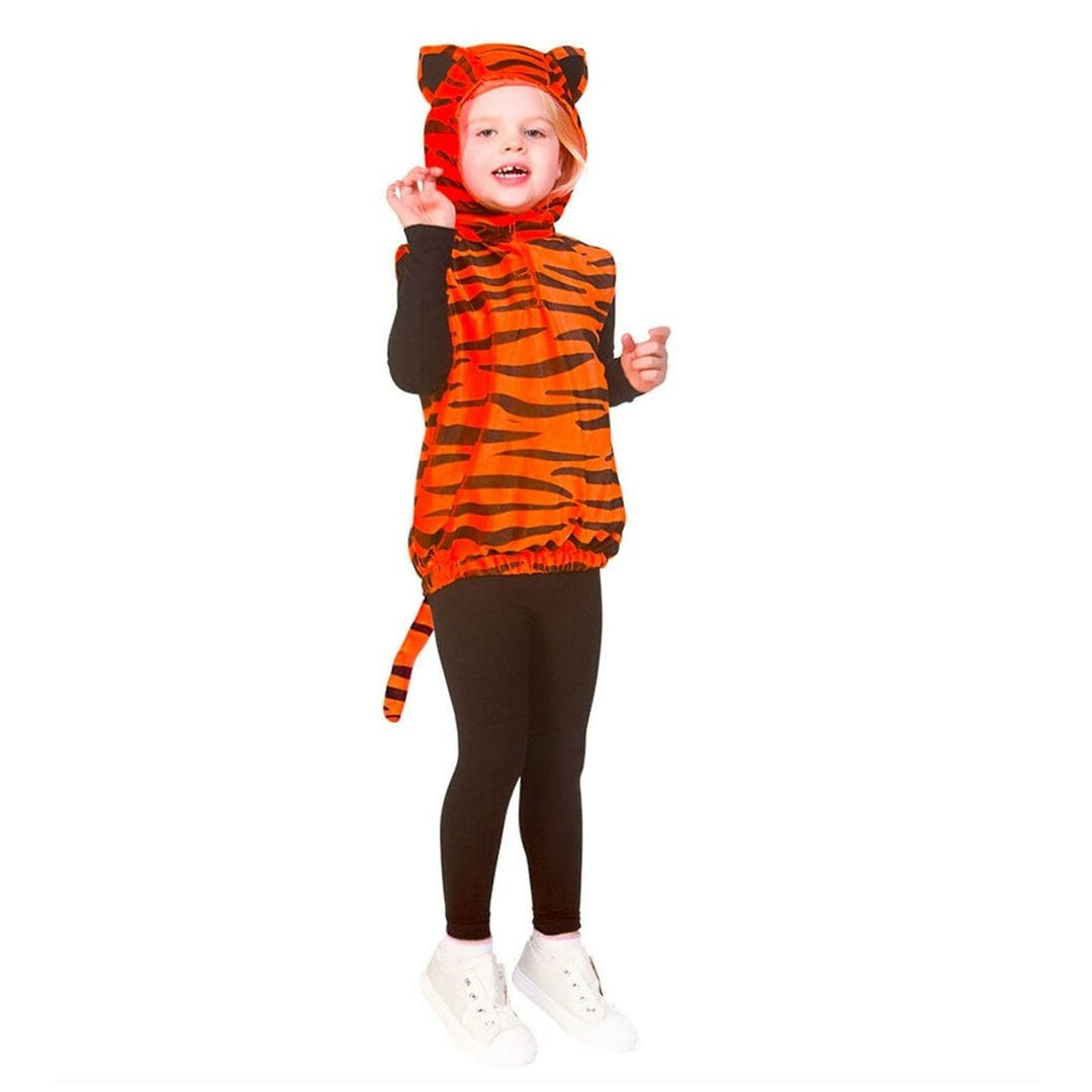Childs Tiger Hooded Tabard Halloween Fancy Dress