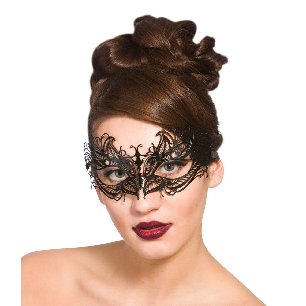 Adults Black Eyemask Fancy Dress party Accessory (D)