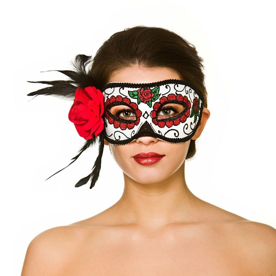 Deluxe Day of the Dead Eyemask  Fancy Dress Accessory