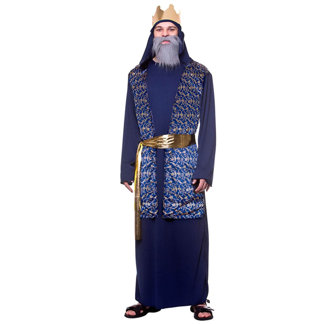 Adults Wise Man Costume Christmas Nativity Fancy Dress Blue / One Size